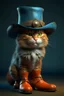 Placeholder: el gato con botas con sombrero de mosquetero de animacion hiperrealismo con colores muy vivos