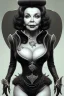 Placeholder: Joan Collins as evil queen in black leather, leather, busty, cleavage, angry, stern look. character design by cory loftis, fenghua zhong, ryohei hase, ismail inceoglu and ruan jia. unreal engine 5, artistic lighting, highly detailed, photorealistic, fantasy