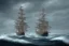 Placeholder: tall ship, storm, full sail, clear skies, mild seas