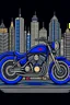 Placeholder: punisher sku;; city motorbike in the style of Hiroshi Nagai