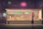 Placeholder: a highly detailed matte painting of a single small building, donut snack bar with take away counter with sign by studio ghibli, makoto shinkai, by artgerm, by wlop, by greg rutkowski, volumetric lighting, cyberpunk, octane render, 4k resolution, trending on artstation, masterpiece