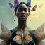 Placeholder: butterfly flowers black woman, colorful, intricate, elegant, highly detailed, digital painting, artstation, concept art, smooth, sharp focus, illustration, art by artgerm and greg rutkowski and alphonse mucha