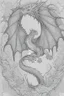 Placeholder: coloring book page of a flying dragon, mandalas