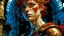 Placeholder: mail art, ancient Roman, , , detailed splatter ink, epic comic style , , triadic colors, close up Roman ginger-haired girl as a gladiator fighting in Coliseum, ,, close portrait, , dynamic pose, light on face, shadow play, perfect face, sharp glowing eyes, by James Jean, Craola, , Andy Kehoe, Dorian Vallejo,, Damian Lechoszest, Todd Lockwood, patchwork, mosaic, storybook illustration, highly detailed unusual beautiful details, intricated, intricated pose, tiny details masterpiece, high quality,