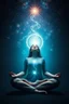 Placeholder: Beautiful meditating Woman connected with space and spirit