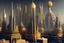 Placeholder: Grand scale Indian city, modern futuristic, inspired by hindu Architecture, show skyline, entire city, modernized glass structures with hint of hindu Architecture desgins. Glass buildings