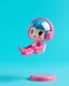 Placeholder: popmart's spacemolly figurine, floating on solid background color