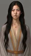 Placeholder: 4K Photorealism : 30 year old Asian woman with a full body with a proportional body, symmetrical face, precise clean brown eyes, long flowing hair, precise chest accentuation, showing typical Japanese clothing