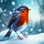 Placeholder: Robin bird wearing a coat, winter, hyper-detailed, beautifully color-coded, intricate, beautifully color graded, Cinematic, Color Grading, Editorial Photography, Depth of Field