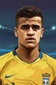 Placeholder: Philippe Coutinho Brazilian football player ,cartoon 2d