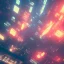 Placeholder: bladerunner 2049 city with a lot of reflections and neon lights