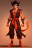 Placeholder: Full Body, Male Tiefling, monk, body shape as Super Sayian Goku, boxer pose, dark outfit colour theme, HD