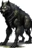 Placeholder: Full body of a wolf gorilla mix not so fierce. Make young