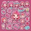 Placeholder: girly stickers template