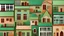 Placeholder: Houses shape of musical instruments shades of green colored