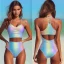 Placeholder: Glittery pastel rainbow two piece swimsuit