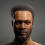 Placeholder: african head portrait, warrior costume, village, meditation, woods, galaxy sky, 8k quality