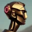 Placeholder: Robot cute profile head portrait, warrior costume, village, meditation, 8k quality