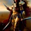 Placeholder: portrait ' beautiful busty Female Warrior',ancient metal armor and Helmet ,painting by gaston bussiere, greg rutkowski, yoji shinkawa, yoshitaka amano, tsutomu nihei, donato giancola, tim hildebrandt, oil on canvas, cinematic composition, extreme detail,fit full head inside picture,16k