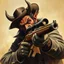 Placeholder: Western devil with a scoped old timey rifle fantasy art