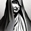 Placeholder: Cloaked woman, portrait, highly detailed