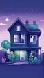 Placeholder: illustrations with a simple art style that show home page use dark blue-purple and green 00FF00