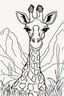 Placeholder: coloring page for kids, GIRRAFE, thick outline, low details, no shading, no color