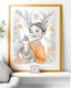 Placeholder: Picture a realistic photograph of a child happily coloring a lively deer illustration. The rectangular frame, adorned with intricate swirls and floral motifs, adds a touch of elegance to the snapshot, creating a heartwarming blend of childhood innocence and artistic expression.