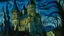 Placeholder: A blackish blue castle in a nightmare realm painted by Vincent van Gogh