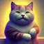 Placeholder: isometric clean art of super cute fat cat, soft lighting, soft pastel gradients, high definition, 3d icon clay render, blender 3d