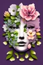 Placeholder: only flowers illustration shape of a face using only flowers