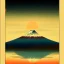 Placeholder: Ukiyo-e painting of a mount fuji at sunset