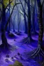 Placeholder: A purple forest with insects painted by Claude Monet