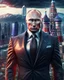 Placeholder: Anthropomorphic Putin in a suit full body ninja full head hyper-detailed city background 8k