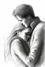 Placeholder: Sketch drawing of couple embrace