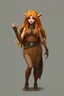 Placeholder: low poly feral ginger elf beaver woman with long fur all over her entire body
