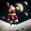 Placeholder: Santa Claus delivering presents to the moons of Saturn