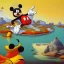 Placeholder: isometric mickey mouse in style of George Herriman and in a landscape in style of Dali