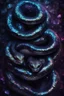 Placeholder: CA two headed snake digital portrait, dark fantasy, black iridescent scales, holographic, shiny, PoVC texture, wet look,