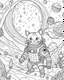 Placeholder: A space adventure with cat astronauts exploring distant planets, coloring book