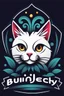 Placeholder: logo design, bunchy, 3d lighting, white cat, highly detailed face, cut off, symmetrical, friendly, minimal, round, simple, cute