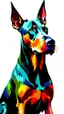 Placeholder: Hermoso perro Dóberman Arte illustration, colores contrastantes, calidad ultra, hiperdetallado, 12k, full body