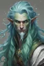 Placeholder: old Water genasi D&D male green long hair