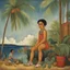 Placeholder: [art by Frida Kahlo] Low Life Tahiti Boy and the Palmtree family