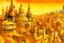 Placeholder: A yellowish orange colored constructed city with crystals painted by the Limbourg brothers