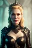 Placeholder: Cersei Lannister as evil queen in black leather, busty, cleavage, lena headay, angry, rage, stern look. character design by cory loftis, fenghua zhong, ryohei hase, ismail inceoglu and ruan jia. unreal engine 5, artistic lighting, highly detailed, photorealistic, fantasy