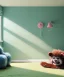 Placeholder: Realistic child room. sweet big furry monster sitting. Steven Spielberg style. Red hair, smile, happy, gradient color fog. highly detailed, concept art, unreal engine 5, ray tracing, RTX, lumen lighting, ultra detail, volumetric lighting, 3d, finely drawn, high definition, high resolution.