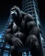 Placeholder: A huge gorilla stuck in a tower connected to space 8k