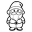 Placeholder: A black and white cute drawing of a Santa Claus . Only outline, white background,for kids. The illustration should be in [SUPER SIMPLE], black and white, bold line art with a clear, mostly empty background. [INCLUDES ONLY OUTLINES WITH NO FILLED IN BLACK AREAS], ensuring no shading, no complex images, and making it very easy to color in between the lines.