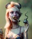 Placeholder: Ultra realistic photographic portrait, happy blonde woman smoking a pipe in Wonderland, wide angle view, smile steampunk dress style, marihuana plants, color fog, color smoke, soft color, highly detailed, unreal engine 5, ray tracing, RTX, lumen lighting, ultra detail, volumetric lighting, 3d, finely drawn, high definition.